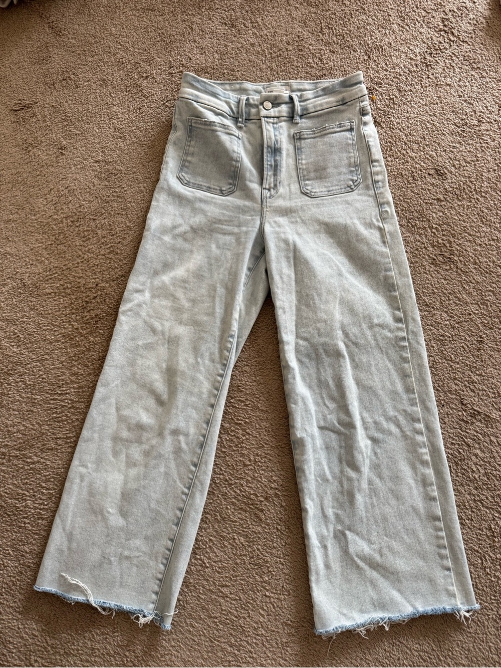 Good American Light Wash Wide Leg Jeans